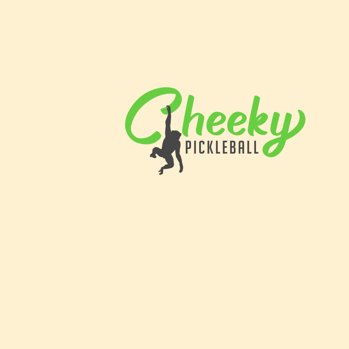 Design preview of the front of the Natural tee: small Cheeky Pickleball logo on the left chest