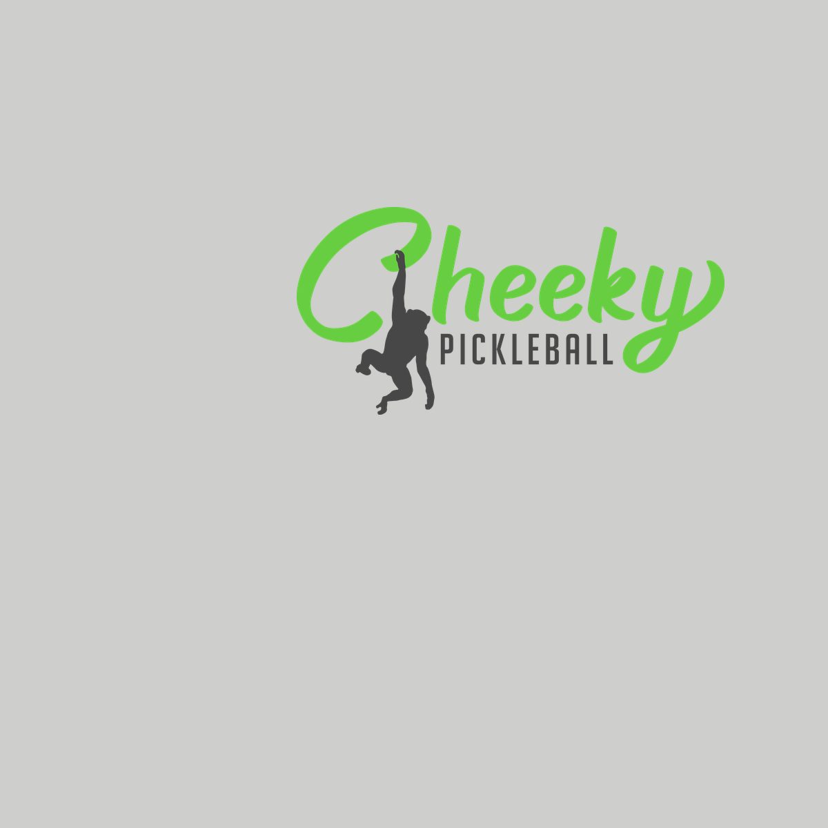 Design preview of the front of the Athletic Heather tee: small Cheeky Pickleball logo on the left chest