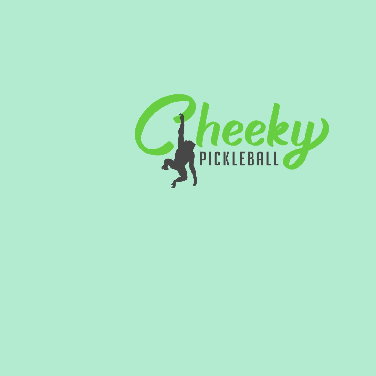 Design preview of the front of the Heather Mint tee: small Cheeky Pickleball logo on the left chest